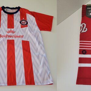 Lot of 2 Bundle Washington Nationals Budweiser Jersey and Stance Socks Size XL